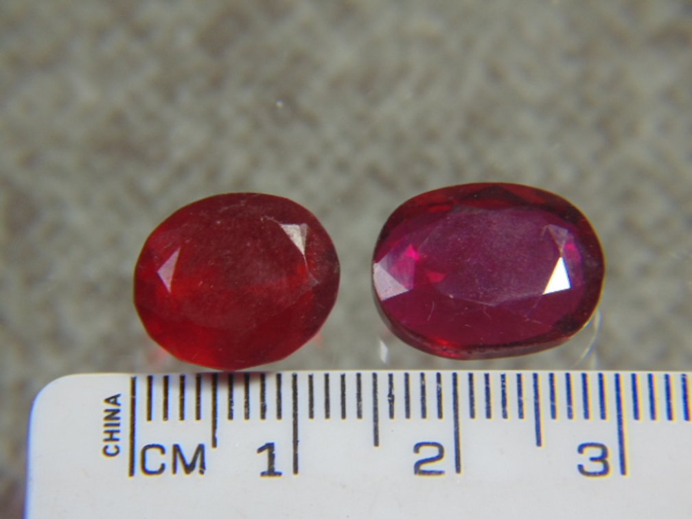 Two faceted Rubies, 3.3 grams