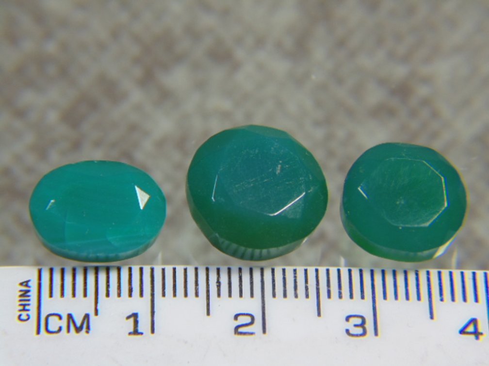 Three faceted Emeralds, 4.4 grams