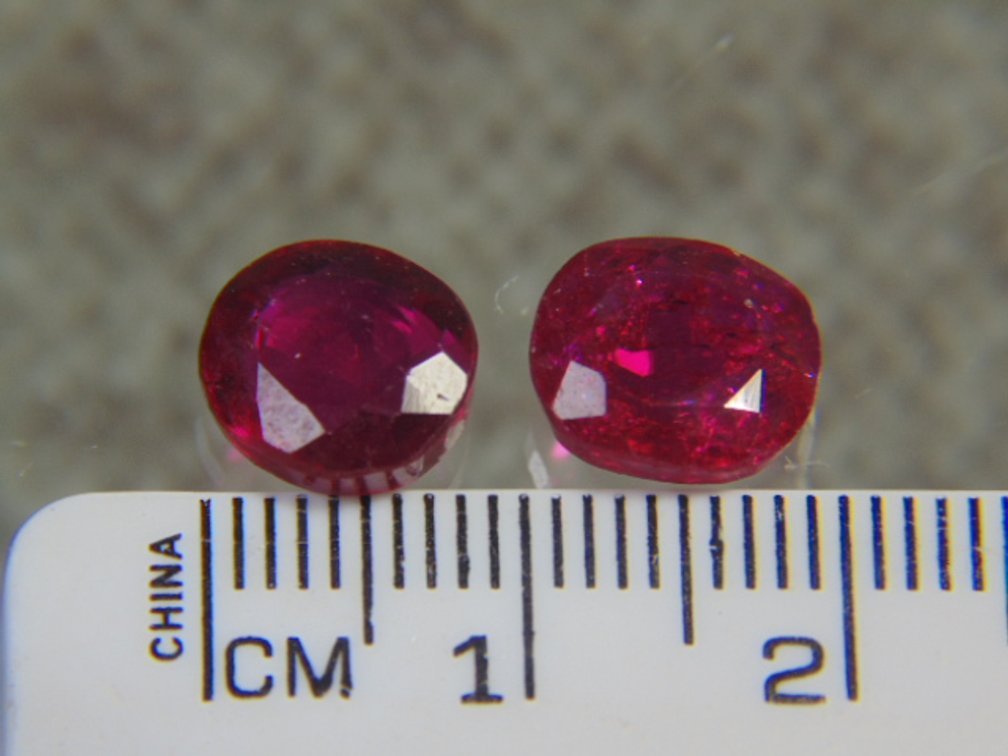 Two faceted Rubies, 1.4 grams