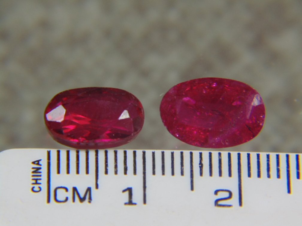 Two faceted Rubies, 1.6 grams