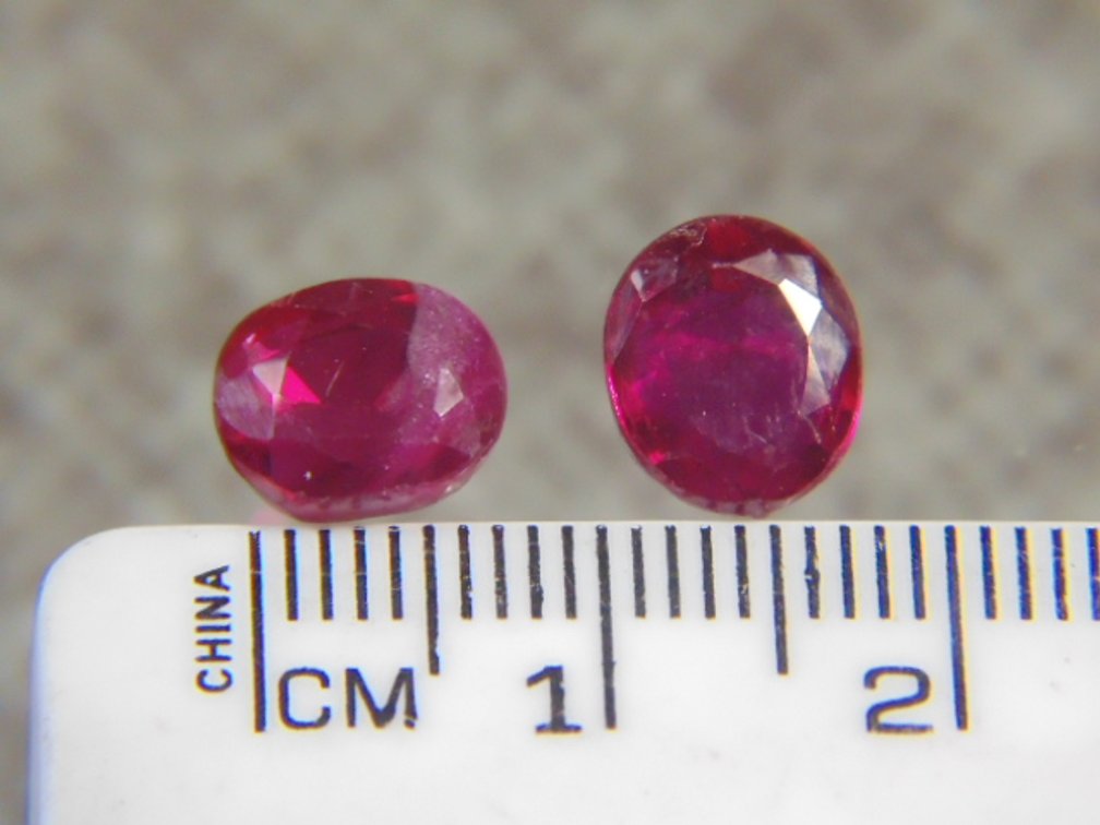 Two faceted Rubies, 1.4 grams