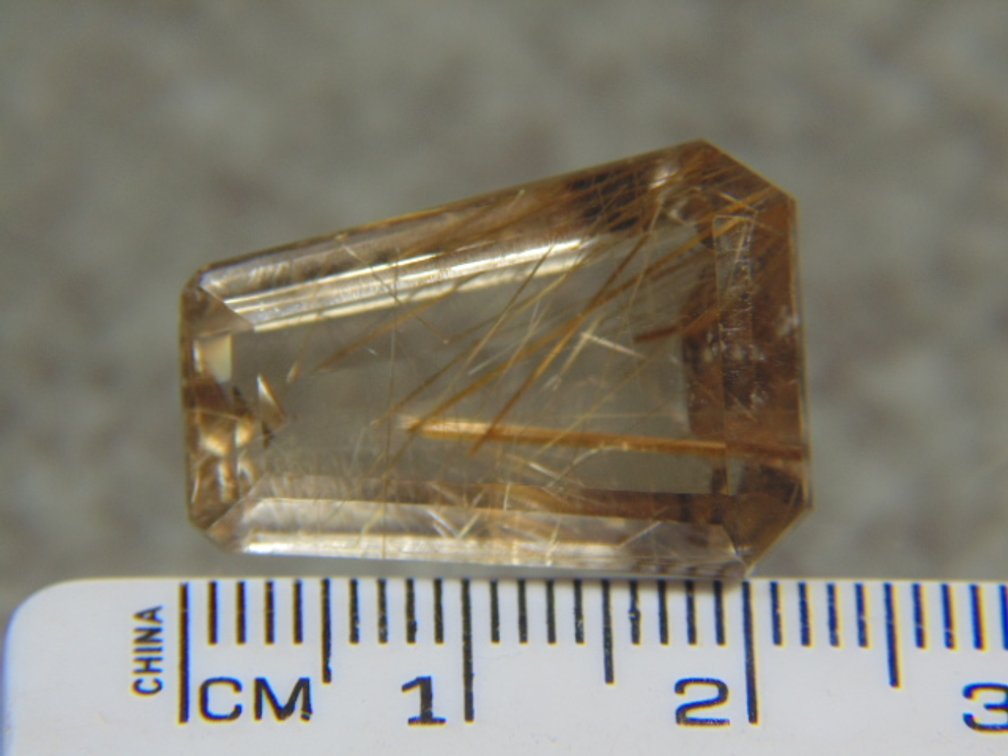 A 4.6 gram faceted Rutilated Quartz
