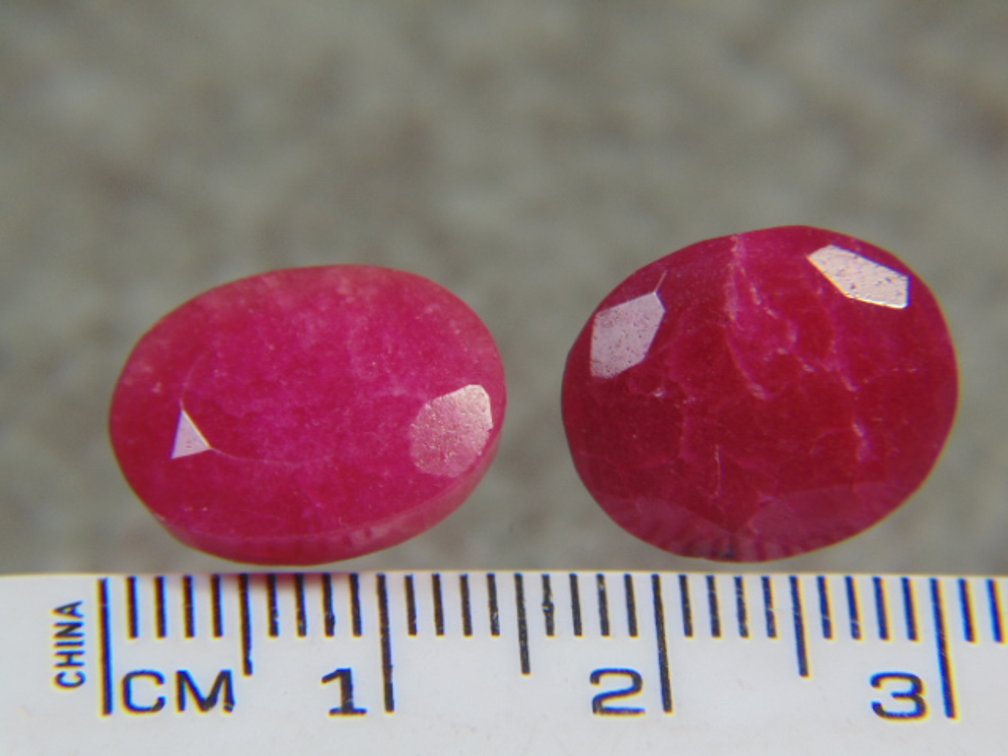 Two faceted Rubies, 3.7 grams