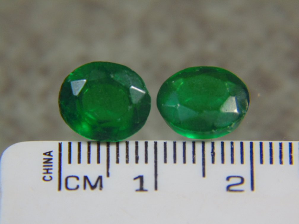 Two faceted Emeralds, 2.3 grams