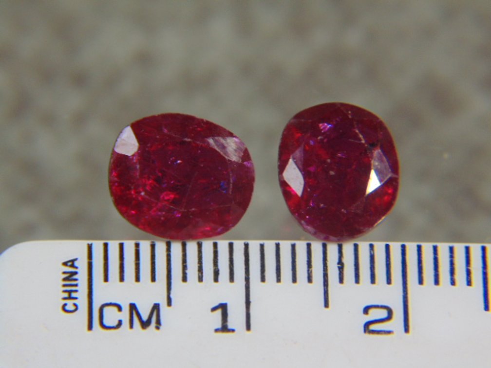 Two faceted Rubies, 1.6 grams