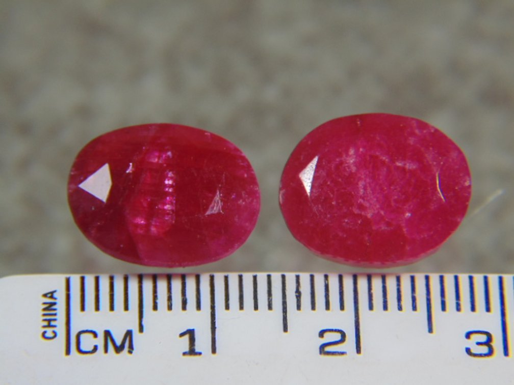 Two faceted Rubies, 3.3 grams