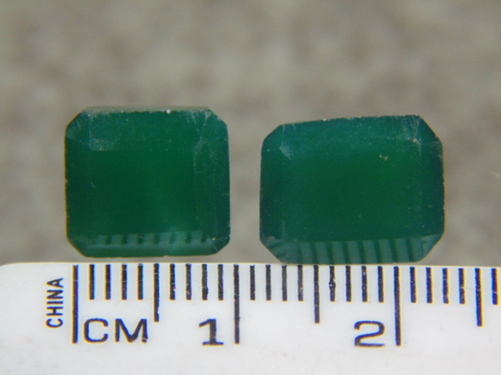 Two faceted Emeralds, 2.3 grams