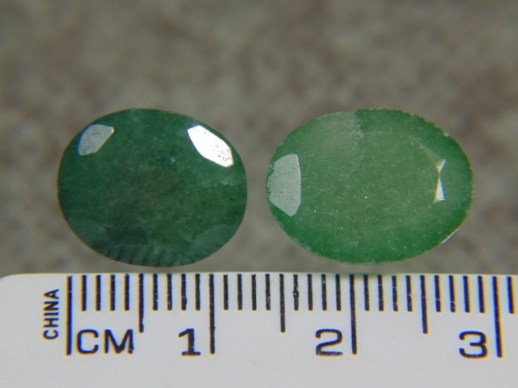 Two faceted Emeralds, 3.4 grams