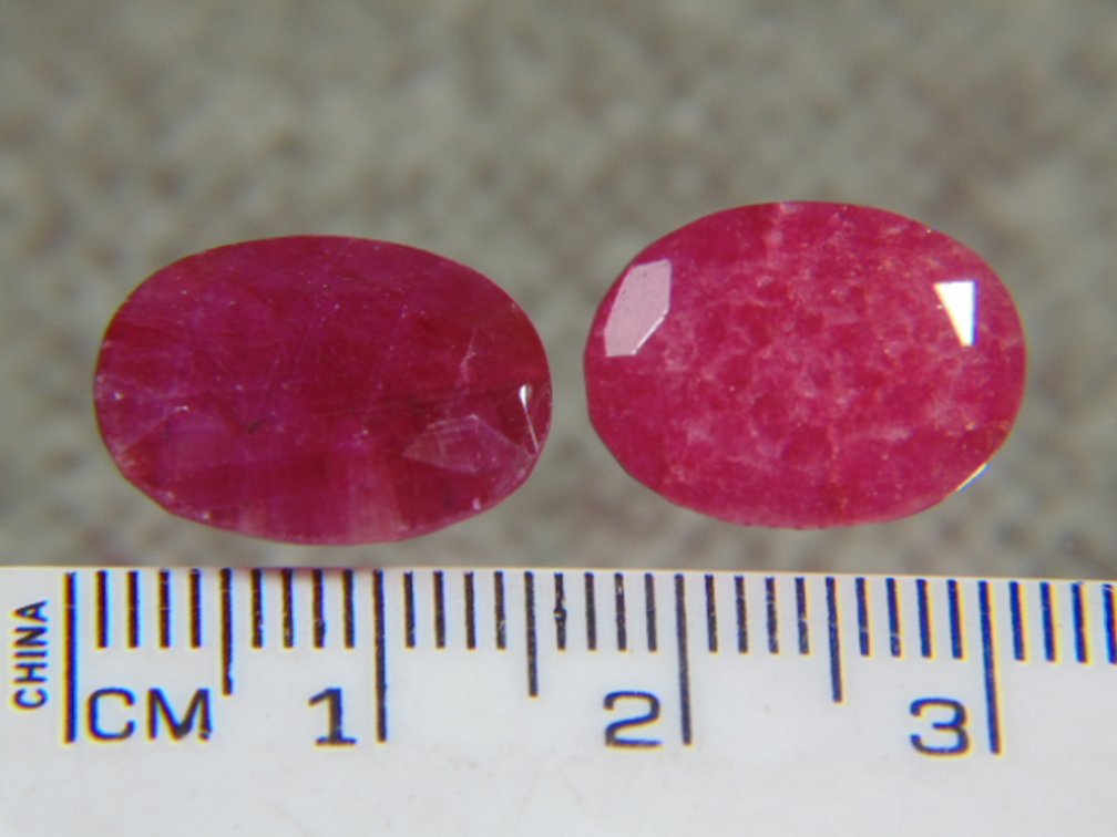 Two faceted Rubies, 4 grams