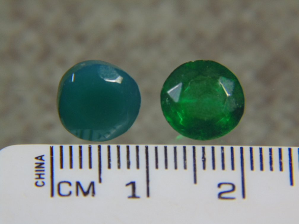 Two faceted Emeralds, 1.7 grams