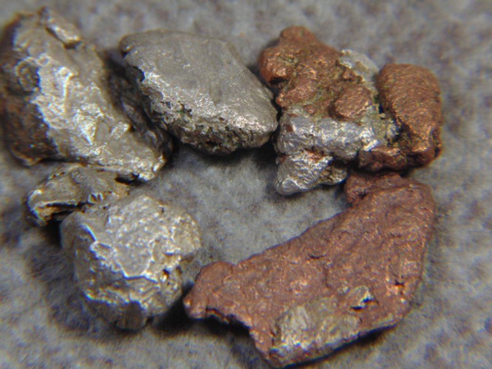 Several Silver with Copper nuggets, 8.6 grams