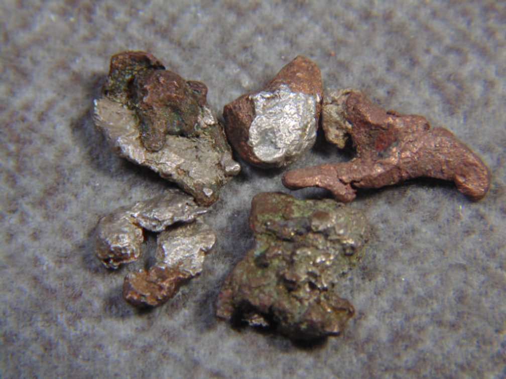 Several Silver with Copper nuggets, 7.2 grams