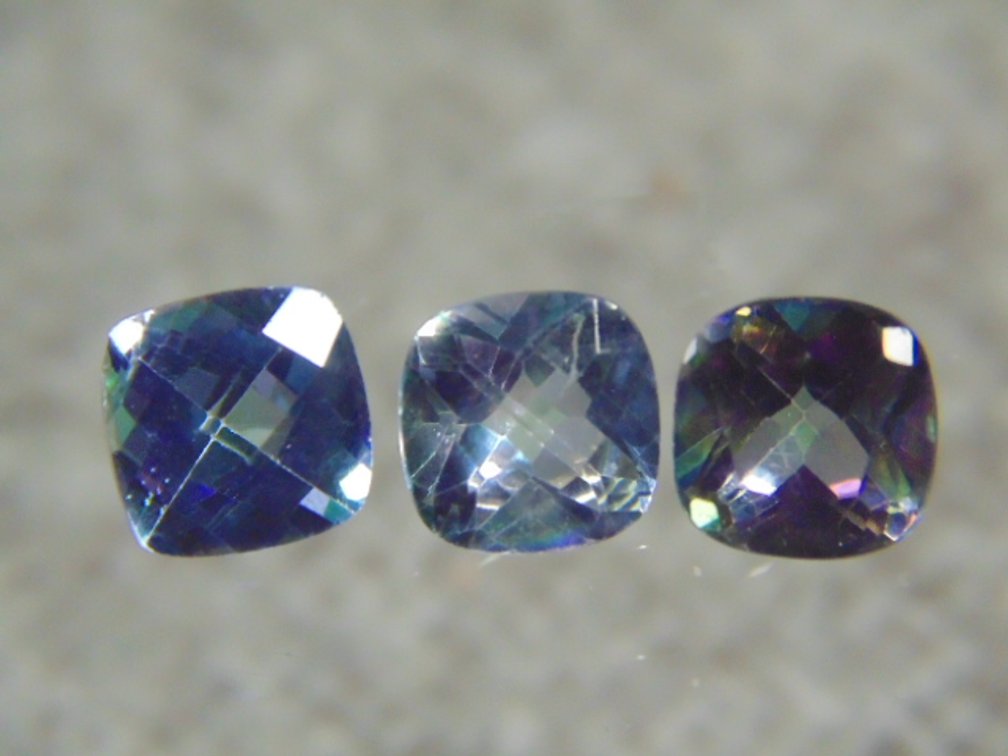 Three 8 x 8 mm Mystic Topaz