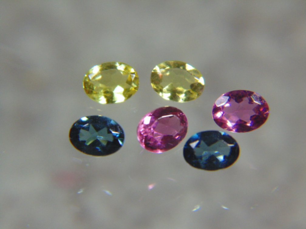 Six 3 x 4 mm Tourmalines, .98 cts