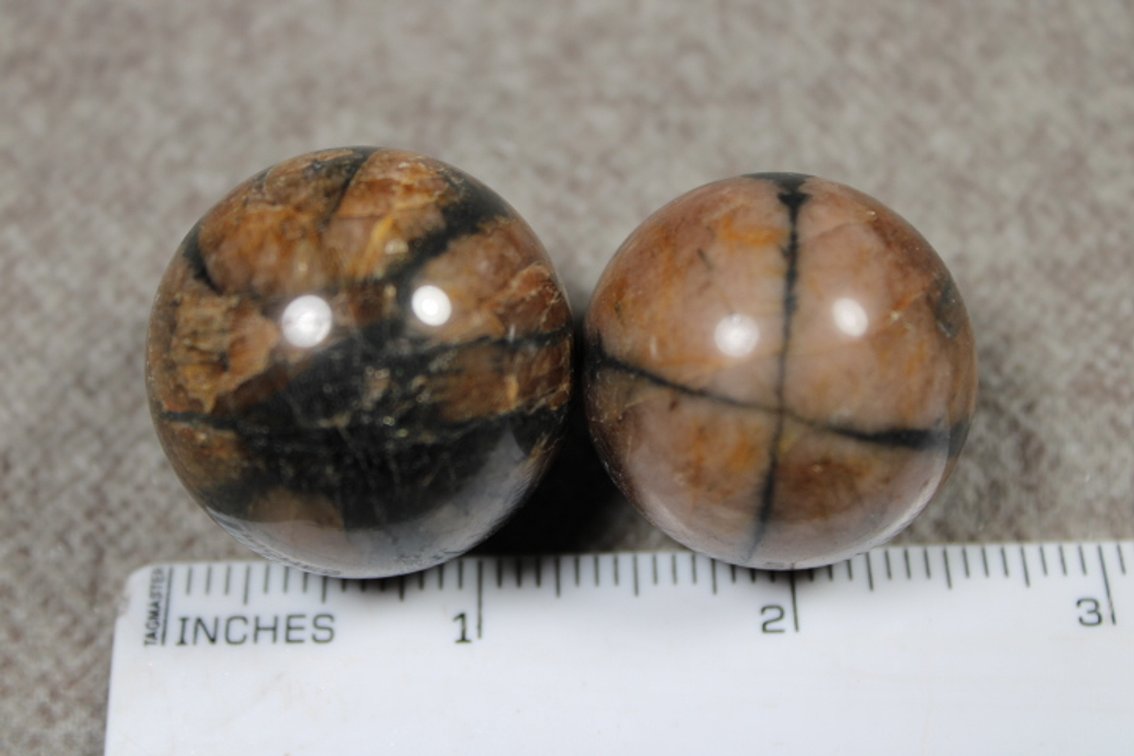 Two Chiastolite spheres, 3.8 ozs