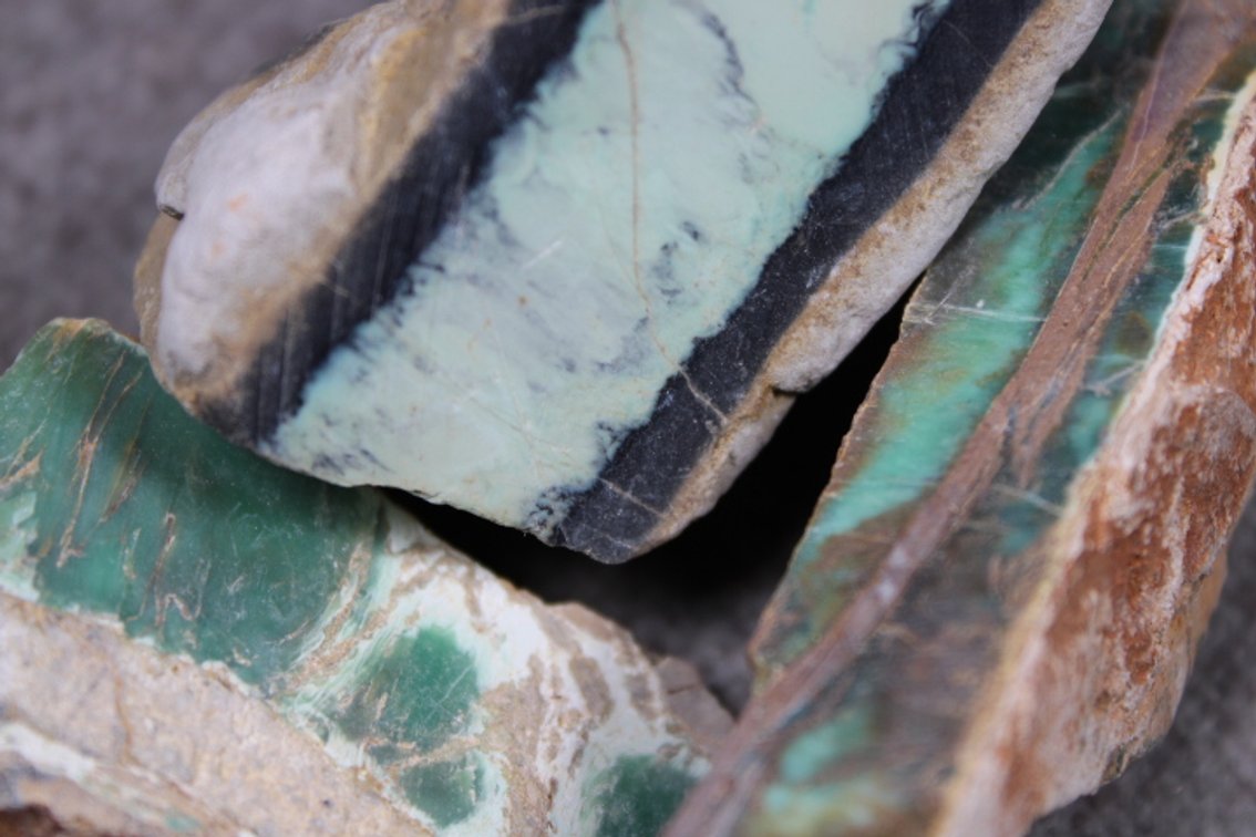 Three rough pieces of Variscite, 6.8 ozs