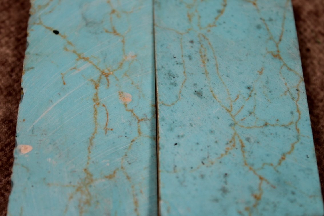Two reconstituted Turquoise slabs, 2.9 ozs