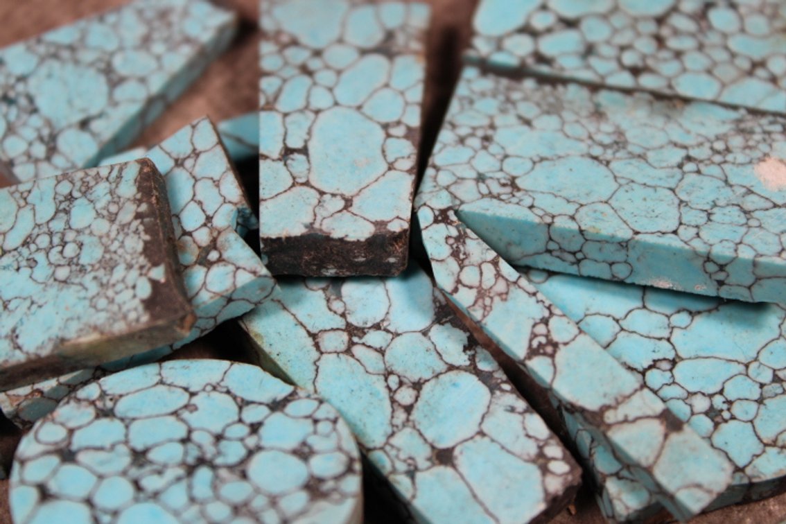Several Reconstituted Turquoise slabs, 2.8 ozs