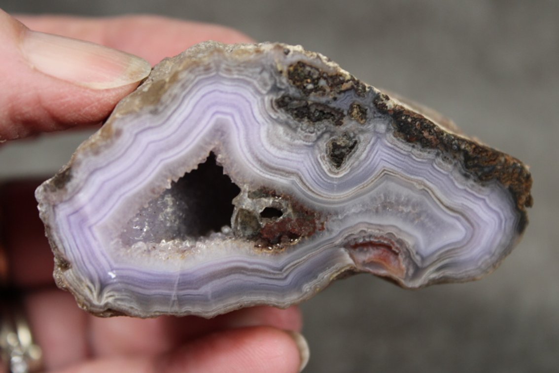 A 2.6 oz piece of rough Purple Passion Agate, the other half to #481