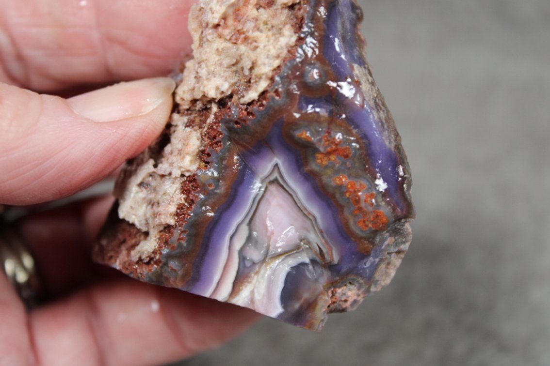 A 2.6 oz piece of rough Purple Passion Agate
