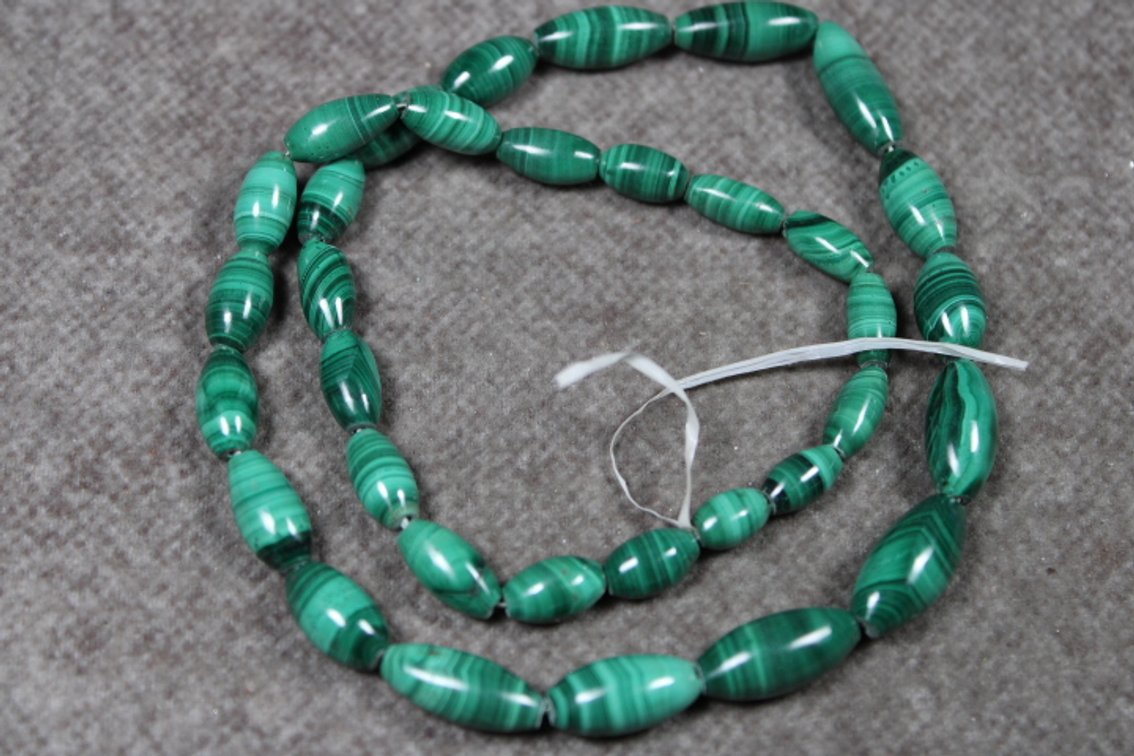 A 18" strand of Malachite beads