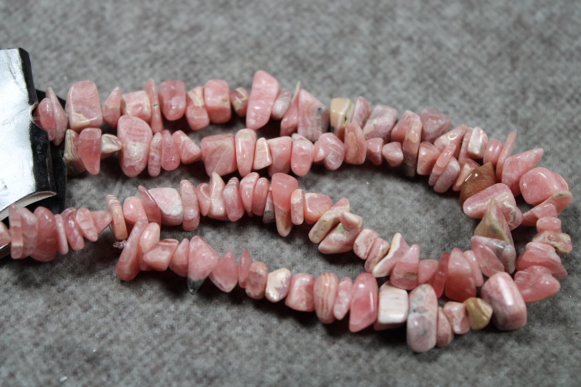 Two 7 1/2" strands of Rhodochrosite chip beads