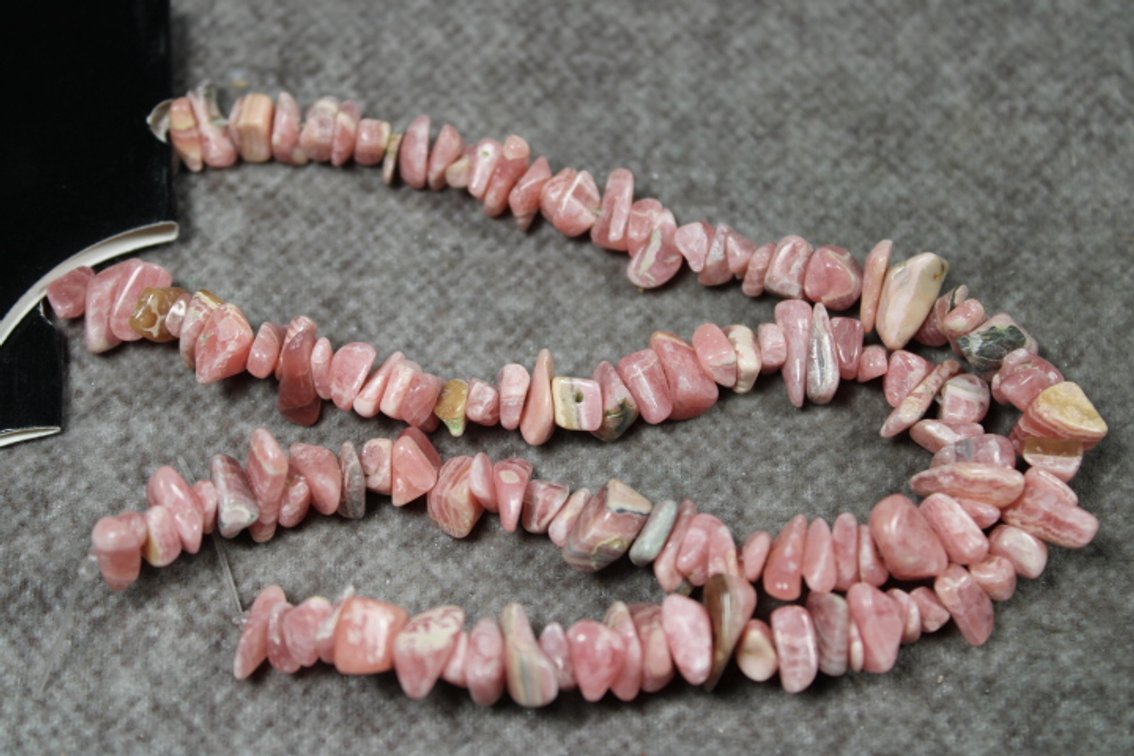 Two 7 1/2" strands of Rhodochrosite chip beads