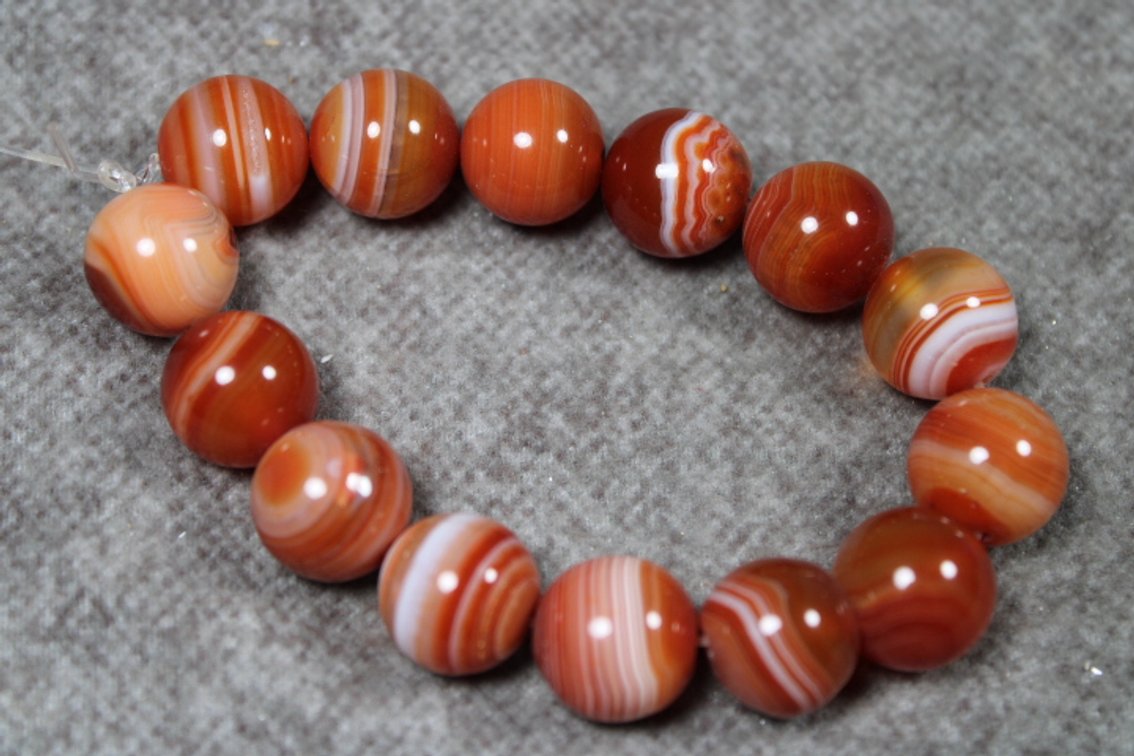 A 7" strand of Brazilian Agate beads