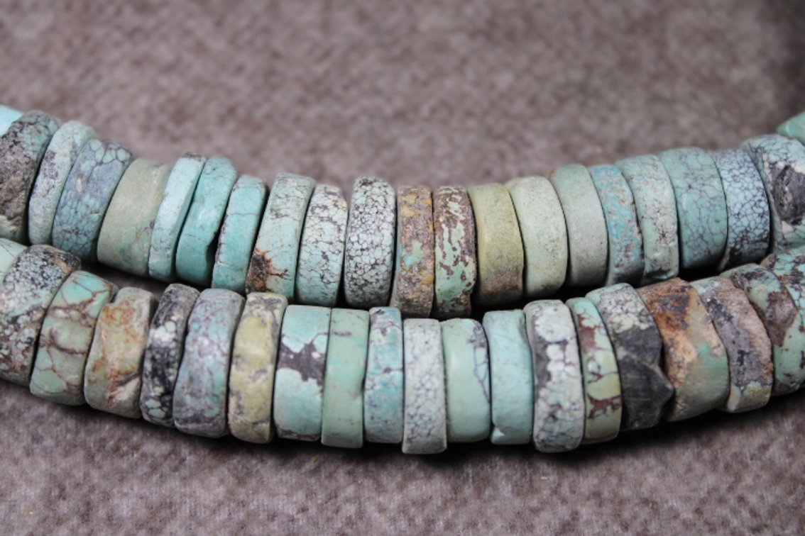 A 35" strand of Turquoise beads, approximately 1/4" in diameter