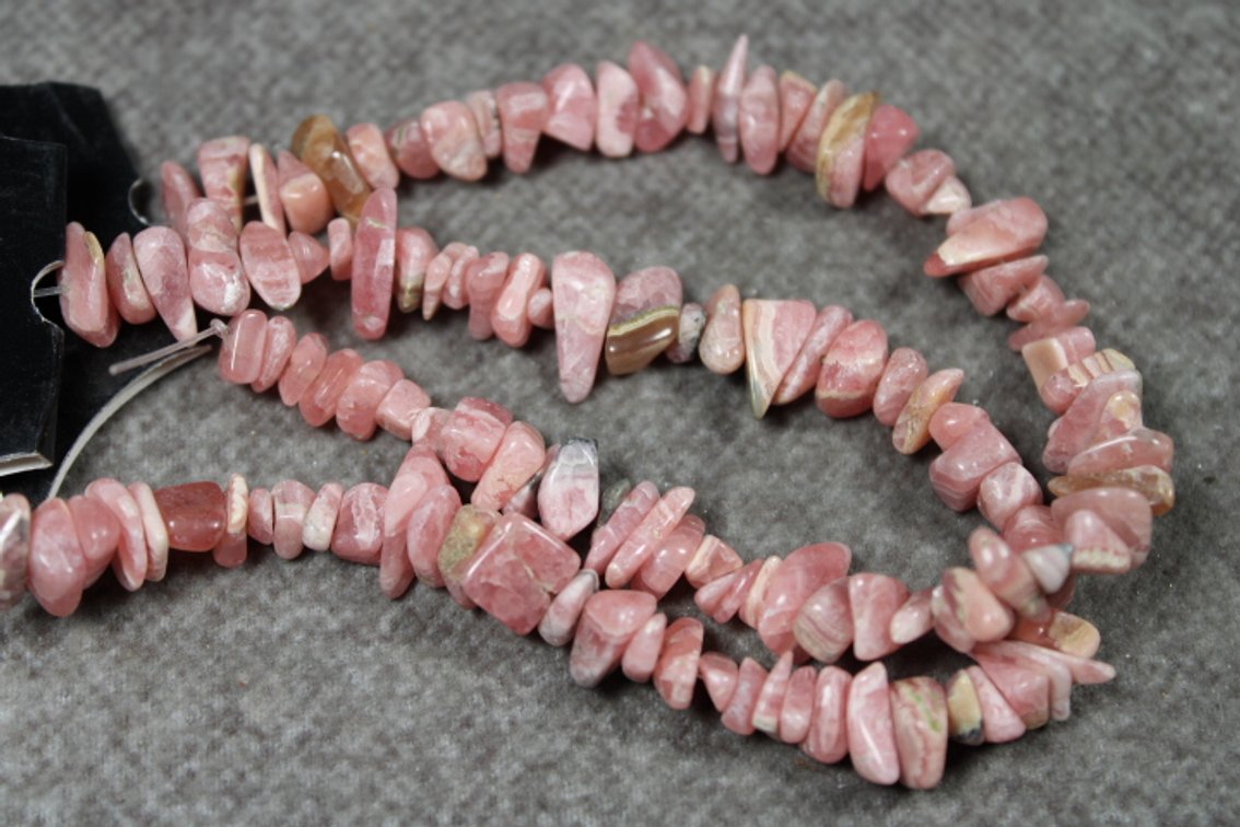 Two 7 1/2" strands of Rhodochrosite chip beads