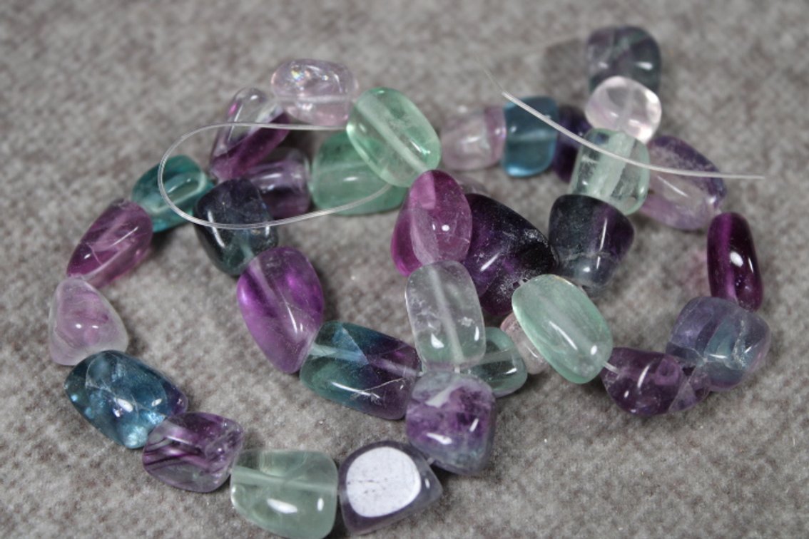 A 16 1/2" strand of Fluorite beads