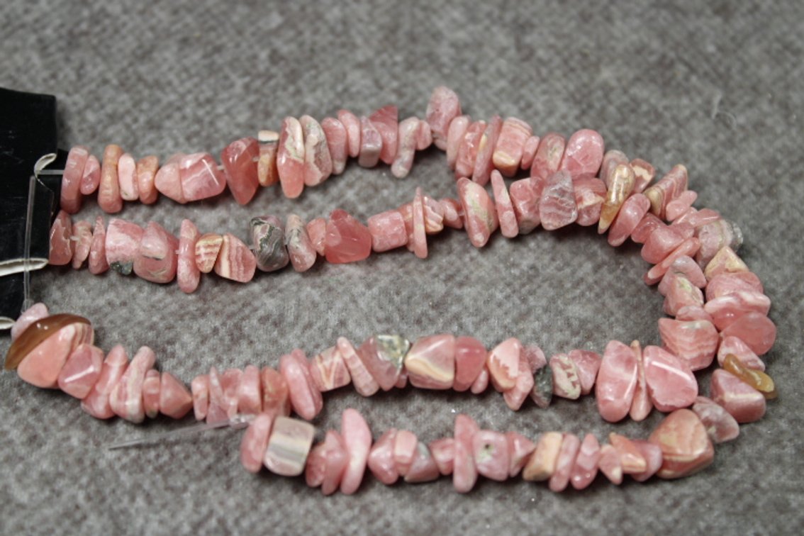 Two 7 1/2" strands of Rhodochrosite chip beads