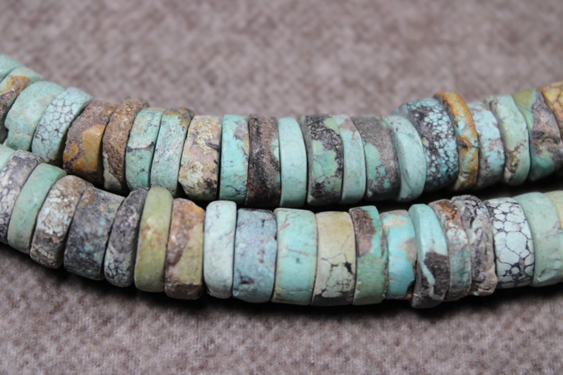 A 35" strand of Turquoise beads, approximately 1/4" in diameter