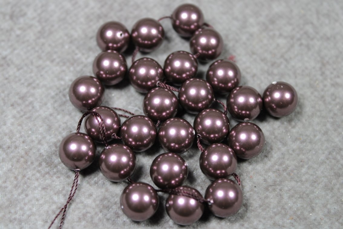 Several 10 mm Burgundy Pearl beads