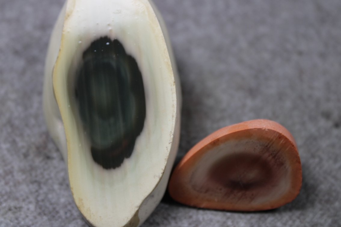 Two halves of Royal Imperial Jasper, 6 ozs