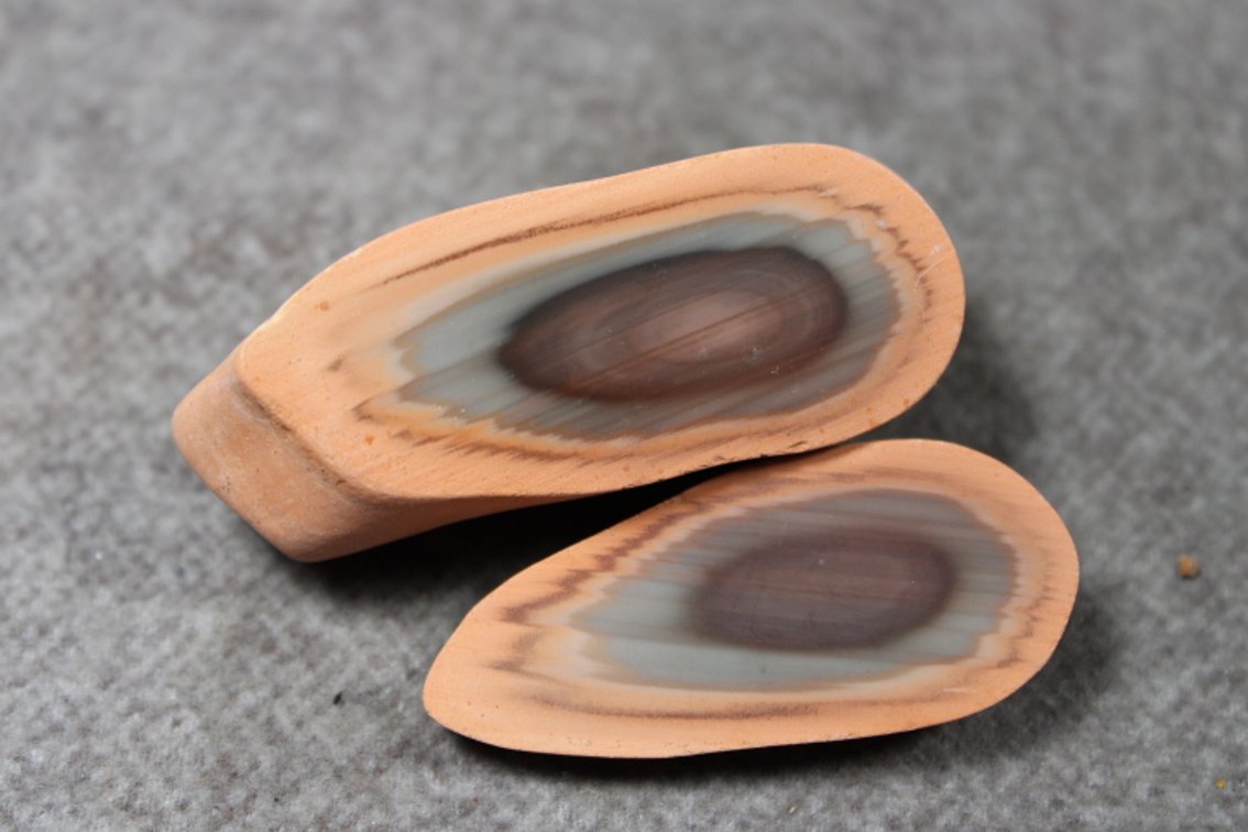 Two halves of Royal Imperial Jasper, 2.1 ozs