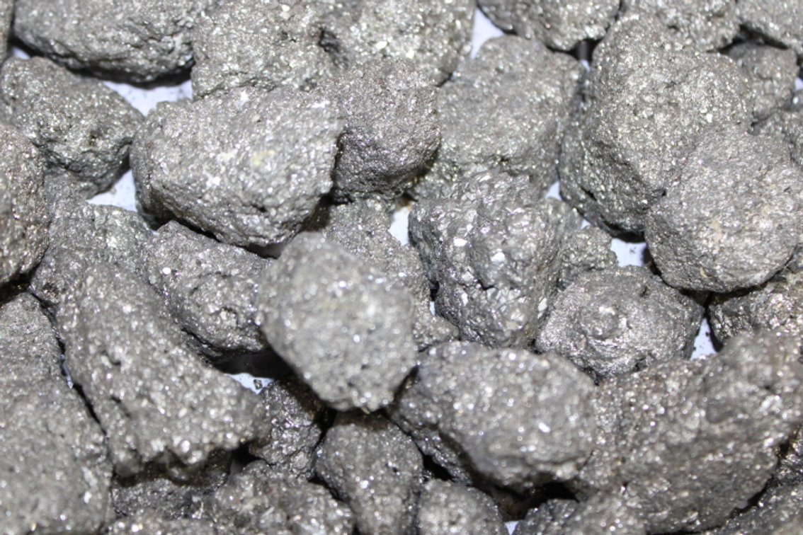 A 10 lb flat of Pyrite