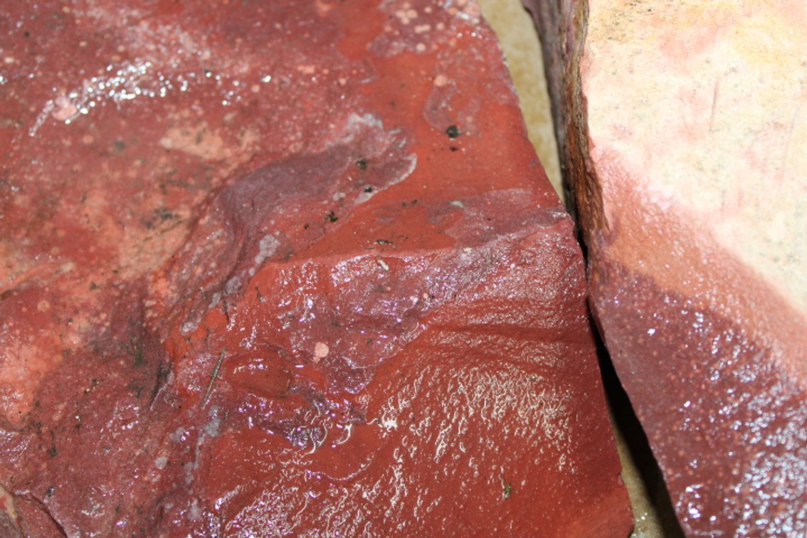 Two pieces of Spotted Quarry Pipestone, 8 lbs
