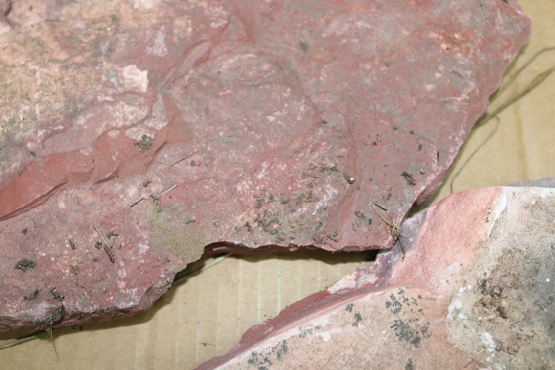 Two pieces of Spotted Quarry Pipestone, 7 lbs 4 ozs