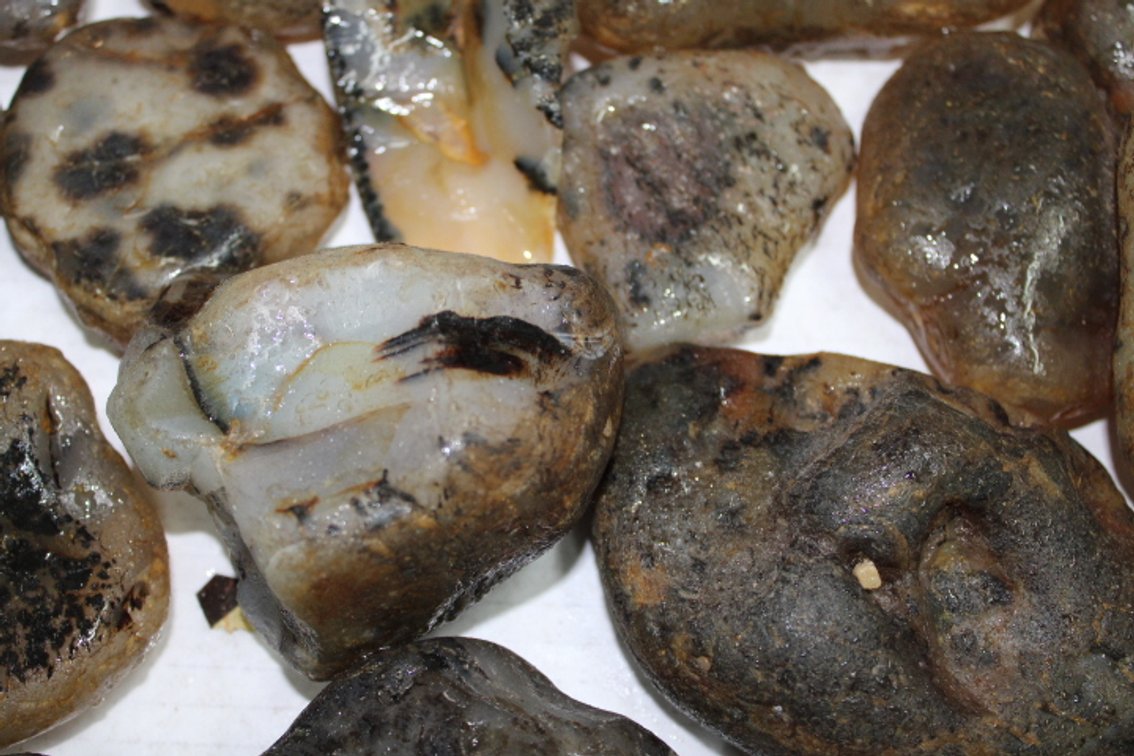 A 9 lb 7 oz flat of Montana Moss Agate