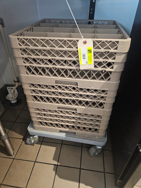 3 Poly Dish Racks with Cart