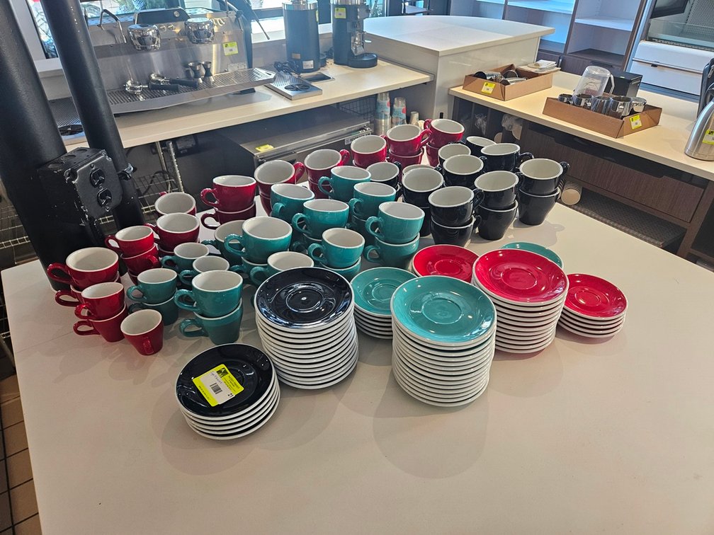 Assorted Coffee/Espresso Cups, Plates and Saucers
