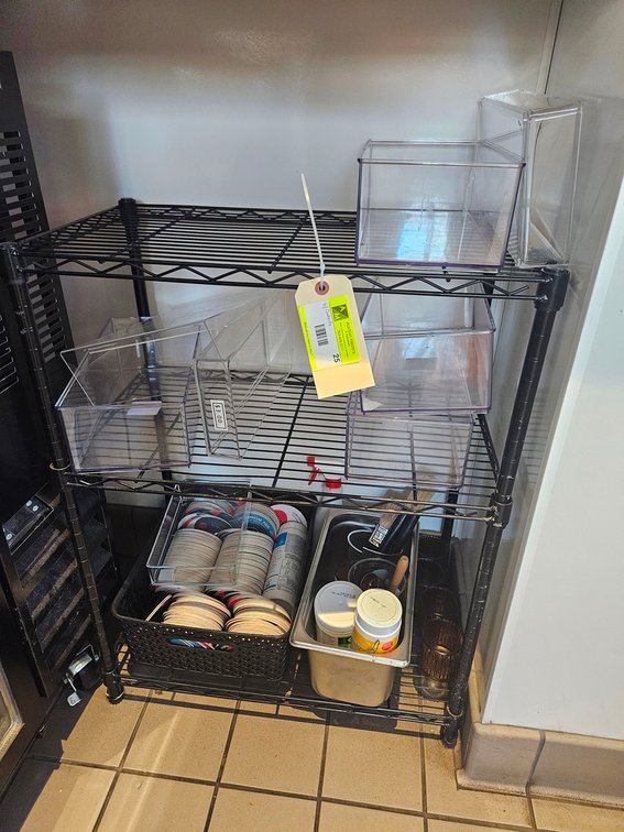 Wire Rack with Assorted Contents, 22"x13"x30"