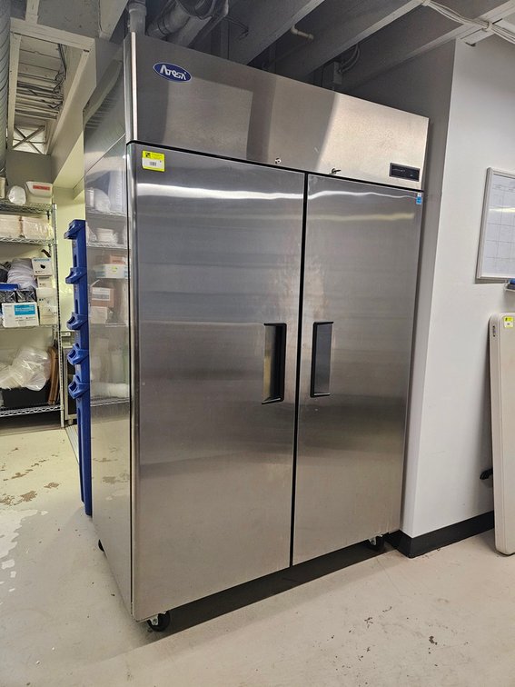 Atosa 2 Door Refrigerator on Wheels, Model MBF8005GR, 115V, 52"x32"x81"