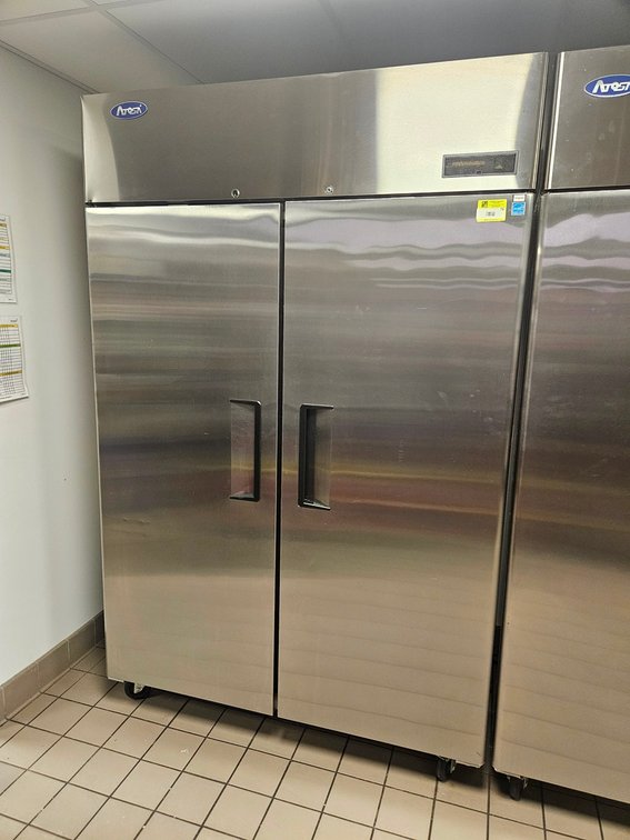 Atosa 2 Door Refrigerator on Wheels, Model MBF8005GR, 115V, 52"x32"x81"