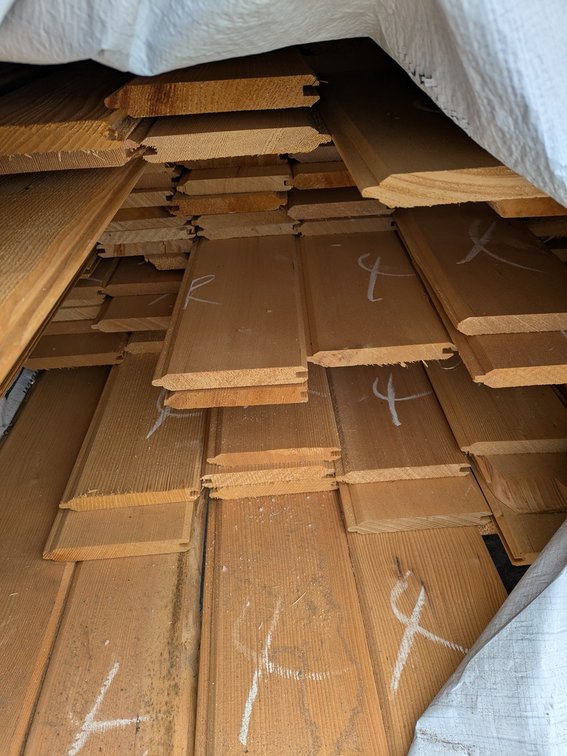 Hemlock 1"x6" Tongue and Groove V 4 Edges, Kiln Dried, Grade: Outs,  437 Sq. Ft., 4' Lengths