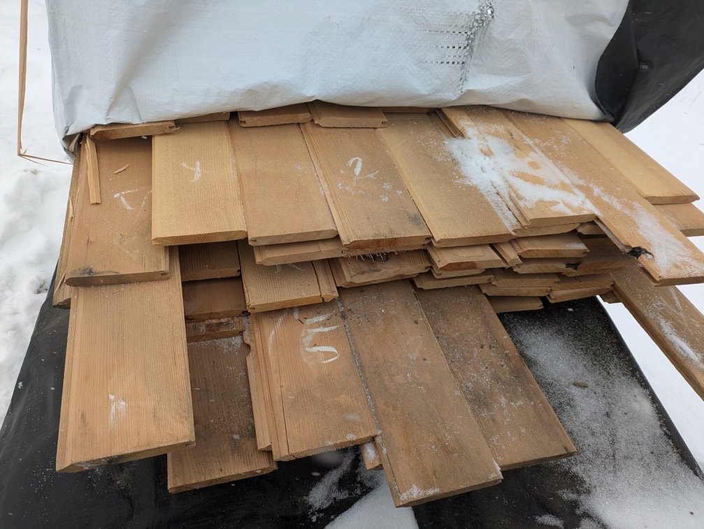 Hemlock 1"x6" Tongue and Groove V 4 Edges, Kiln Dried, Grade: Outs,  137 Sq. Ft., 4' Lengths