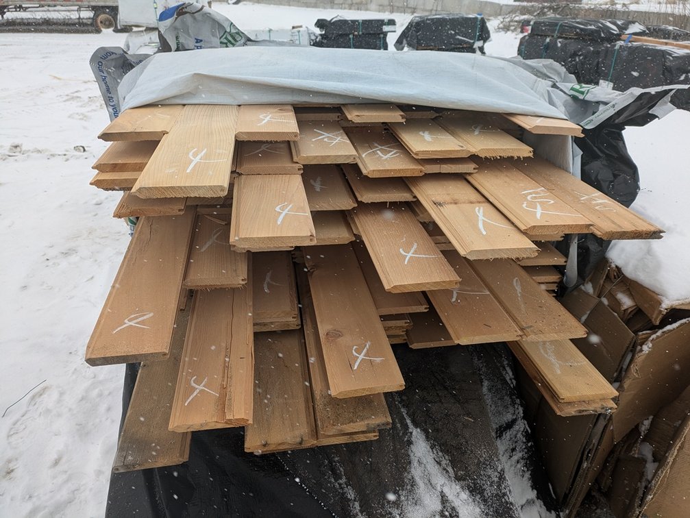 Hemlock 1"x6" Tongue and Groove V 4 Edges, Kiln Dried, Grade: Outs,  410 Sq. Ft., 4' Lengths