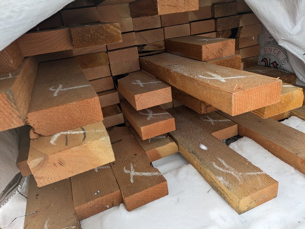 Douglas Fir 1 7/8" x 4 7/8", Kiln Dried, Grade: Outs, 367 Linear Feet, 3', 4' and 5' Lengths