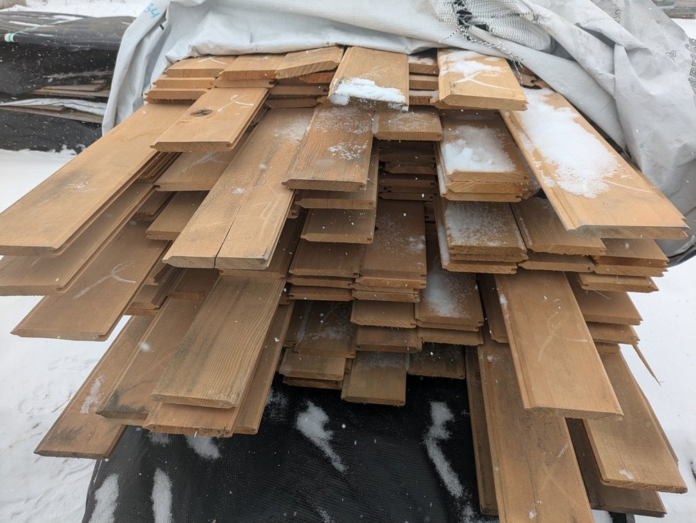 Hemlock 1"x6" Tongue and Groove V 4 Edges, Kiln Dried, Grade: Outs,  437 Sq. Ft., 4' Lengths